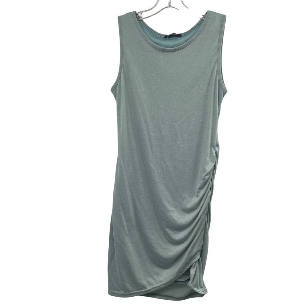 BTFBM Womens Tank Dress Ruched Side Knee Length Mint Size Medium